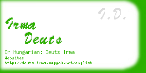 irma deuts business card